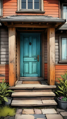 Obraz premium House Hotel Entrance Door Real Estate