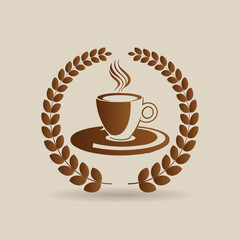 coffee cup logo design with a cup of coffee or tea. suitable for logo, icon, sign, symbol, website, print design. Editable and resizable graphics element.