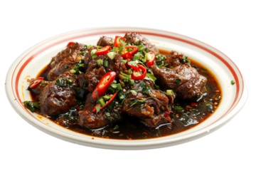 Pork Ribs Babi Guling Indonesian Food on A PLate