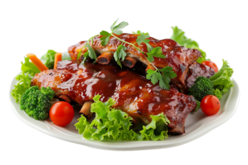 Pork Ribs Babi Guling Indonesian Food on A PLate