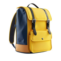 Yellow Blue Backpack For Kids Isolated