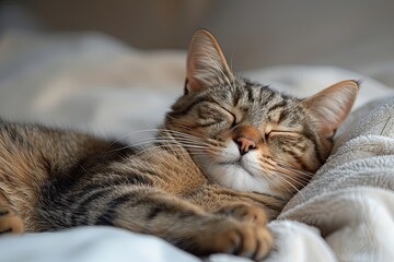 Cute Tabby Cat in Natural Light: Path Traced High-Quality Image