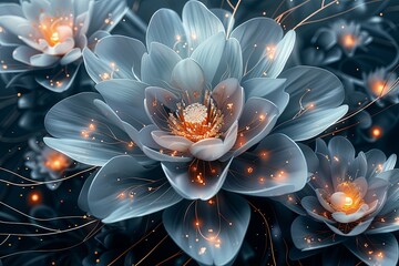 Delicate Floral Intricacies: Abstract Digital Painting Magnificence