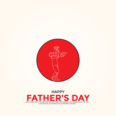 Happy Father's Day creative ads. Happy Father's Day, vector, 3D illustration