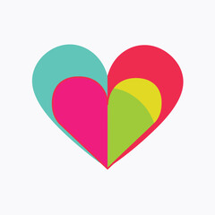 Vector heart shape symbol logo favicon label 