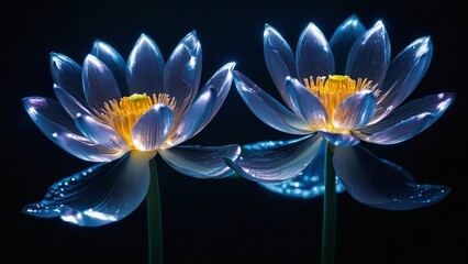 Transparent lotus flowers