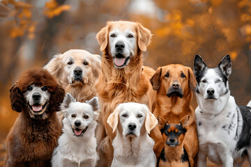 Variety of Dog Breeds Displayed: A Tapestry of Canine Diversity.