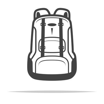 recommend clip art: Hiking backpack icon transparent vector isolated