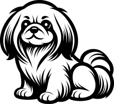 recommend clip art: Cartoon Pekingese Dog