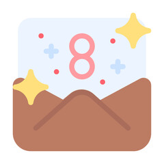 Envelope Icon With Flat Color Style