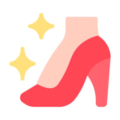 Shoes Icon With Flat Color Style