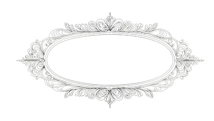 Line art frame vintage ornament decoration