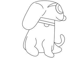 Dog outline, dog lineart, dog doodle, simple dog drawing, cute cartoon dog drawing