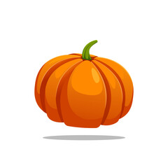 Graphic vector illustration of a large orange pumpkin fruit