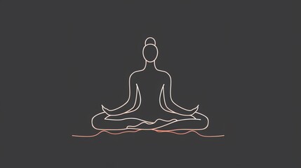 This is a simple line drawing of a person meditating. The person is sitting in a cross-legged position with their hands resting on their knees.