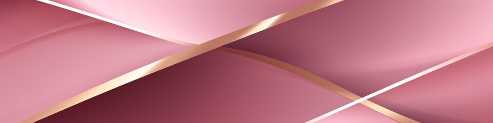 Pink and gold geometric diagonals create an abstract art deco backdrop, banner
