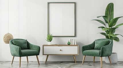 Sophisticated Home Lounge: Chair Arrangement and Mockup Frame