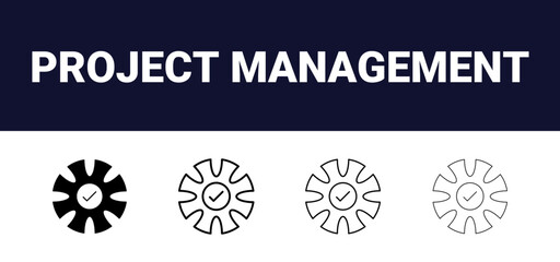 Different style project management outline icon set collection. Time management and planning concept. Editable, filled, outline, line and stroke style can be used for web, mobile, ui