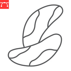 Brazil nut line icon, nuts and organic, brazilian nut vector icon, vector graphics, editable stroke outline sign, eps 10.
