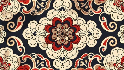 Korea traditional seamless floral pattern