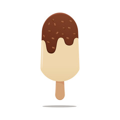 vanilla ice cream topped with melted chocolate