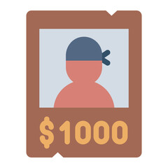 Wanted poster pirate icon