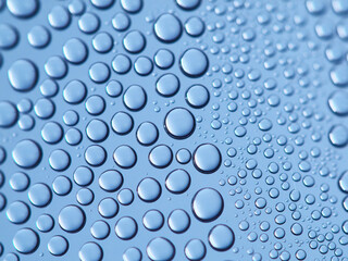 カラフルに染まった水滴(水泡)  青Ver