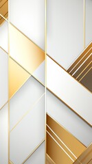 An art deco wallpaper template featuring a blend of gold and white geometric diagonals for a modern and sleek design, background