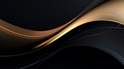 Obraz premium A black and gold background featuring intersecting wavy lines in an art deco geometric design, background