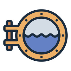 Porthole of ship boat icon
