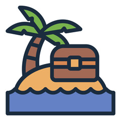 Island of treasure pirate icon