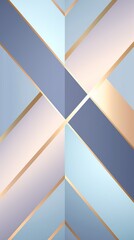 Art deco wallpaper template featuring a blue and gold geometric pattern with diagonals, background