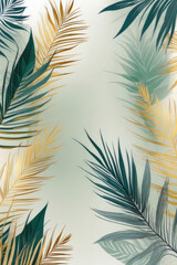 Botanical abstract banner design, poster and wallpaper exotic greenery, forest, jungle wallpaper.