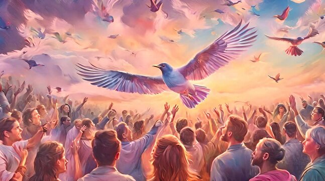 A Symbol of the Holy Spirit at Pentecost. Heavenly Dove