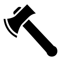 "Simple Axe Icon in Monochrome Vector Style" 