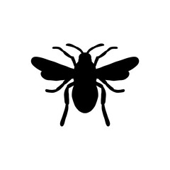 bee silhouette set collection isolated black on white background vector illustration. vector drawing for honey products, package, design.