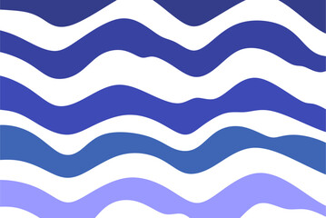 The blue background is in the form of snaking waves