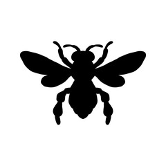 bee silhouette set collection isolated black on white background vector illustration. vector drawing for honey products, package, design.