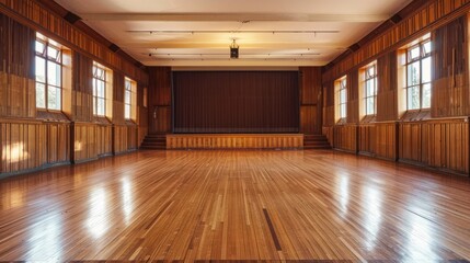 empty room with wooden floor and ceiling
