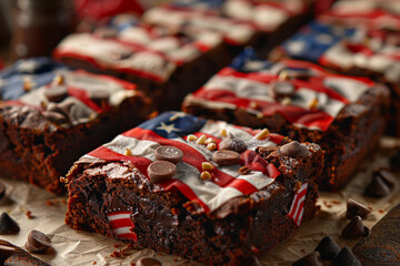 chocolate cake with nuts  on memorial day