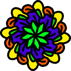 colorful hand drawn flower illustration