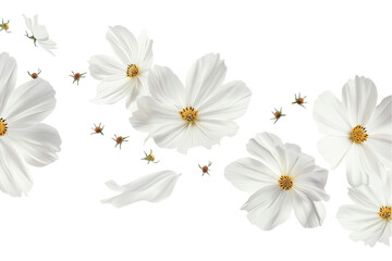 Isolated white daisies on a transparent background, capturing the essence of summer