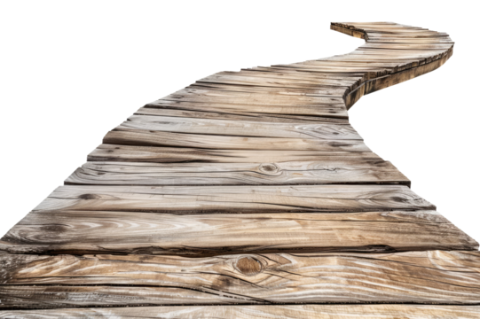Wooden walkway isolated on transparent background - Powered by Adobe