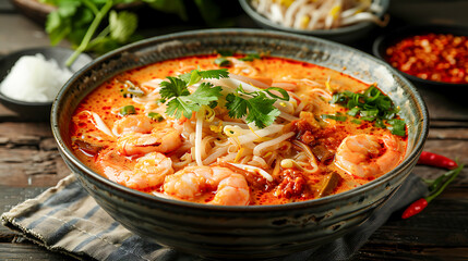 Spicy Shrimp Soup in a Bowl
