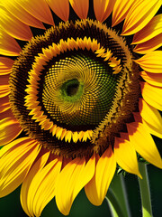 sunflower on a yellow