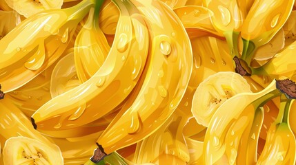 A bunch of ripe bananas, perfect for a healthy snack or a delicious dessert - obrazy, fototapety, plakaty