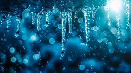 Ice, water, blue, icicles, iceberg, icy, dripping, hd wallpaper. - obrazy, fototapety, plakaty