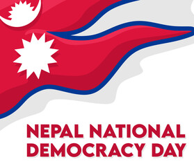 nepal democracy day with nepal flag