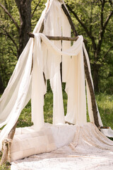 Natural Boho Tent in Forest