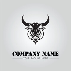 Fototapeta premium Bull Head symbol logo company vector image on the white background 